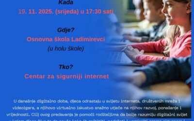 „KAKO ONLINE SVIJET OBLIKUJE SRCE I UM NAŠE DJECE?“ – poziv za sudjelovanjem na predavanju
